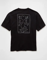 AE Boxy Keith Haring Graphic T-Shirt