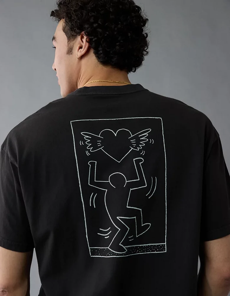 AE Boxy Keith Haring Graphic T-Shirt