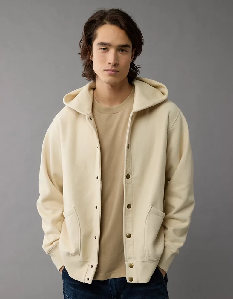 AE Laidback Luxe Button-Up Hoodie