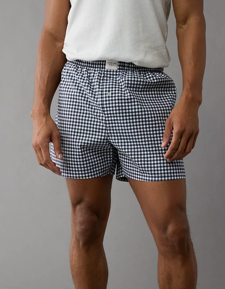 AEO Men's Plaid Stretch Boxer Short