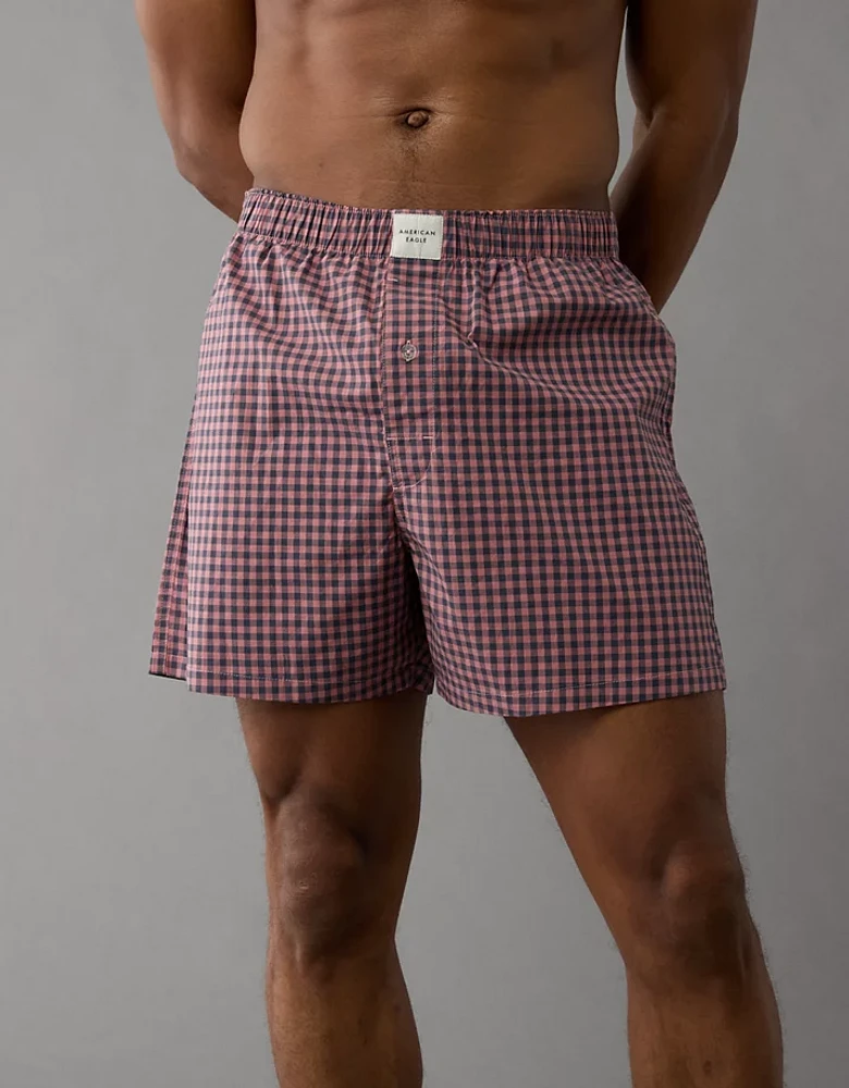AEO Men's Plaid Stretch Boxer Short