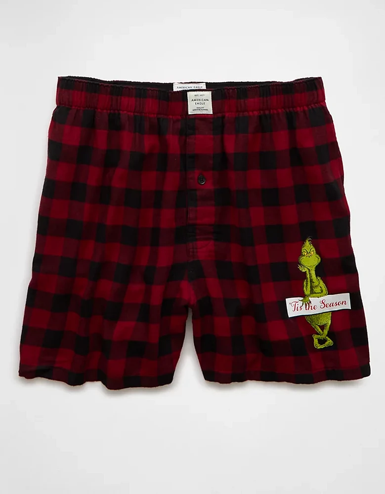 AEO Plaid Grinch Pocket Boxer Short