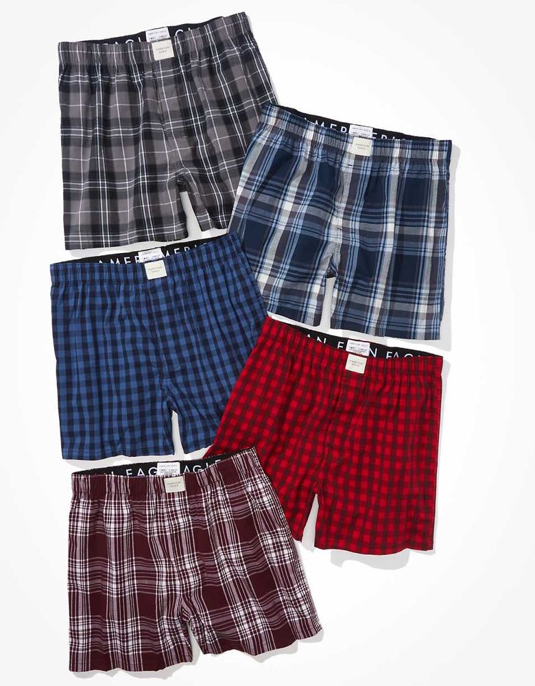 AEO Plaid Stretch Boxer Short 5-Pack