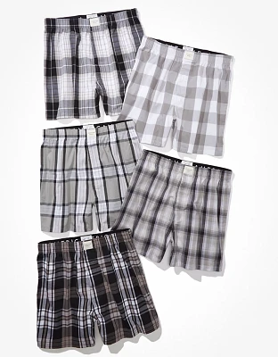 AEO Men's Plaid Stretch Boxer Short 5-Pack