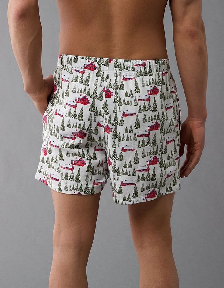 AEO Winter Farm Flannel Pocket Boxer Short