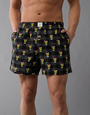 AEO Grinch Santa Flannel Pocket Boxer Short