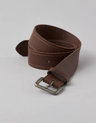 Ceinture en cuir piqué ton sur AE