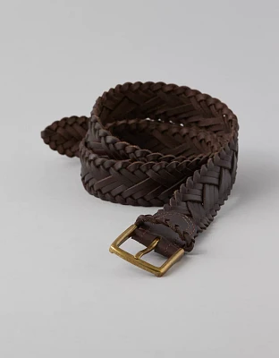 Ceinture en cuir tressée AE