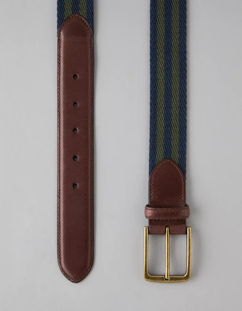 Ceinture en toile rayée AE