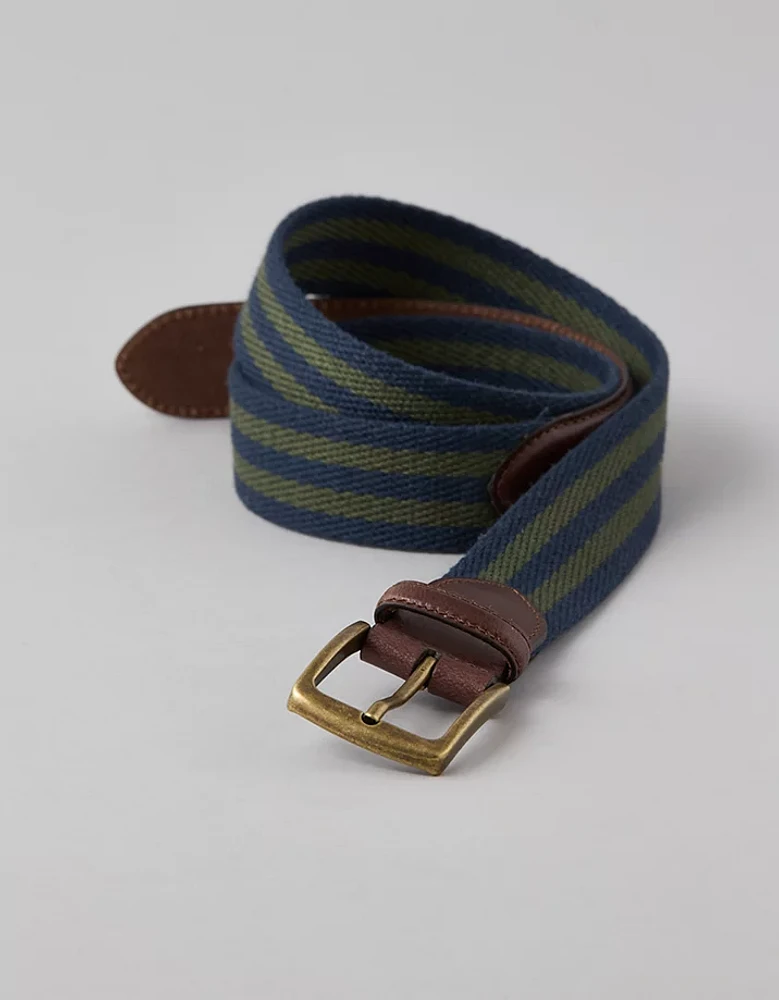 Ceinture en toile rayée AE