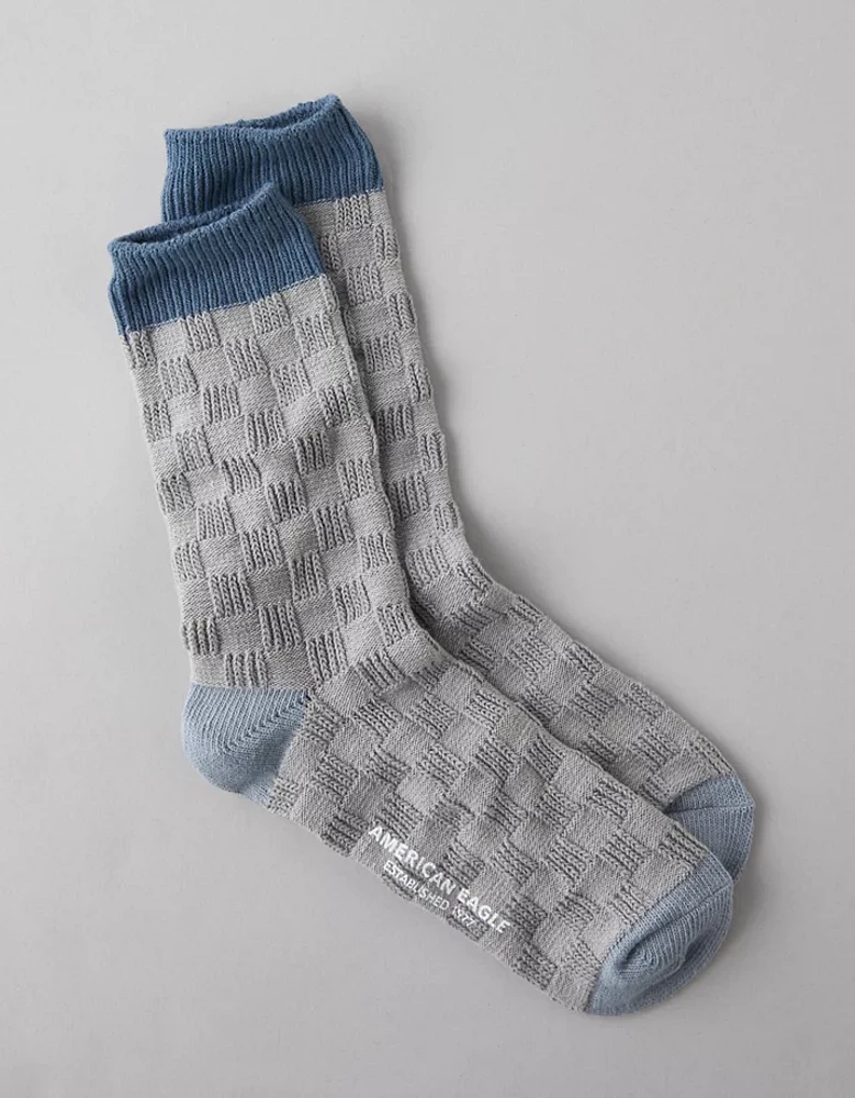 Mi-chaussettes en tissu éponge à damier AE