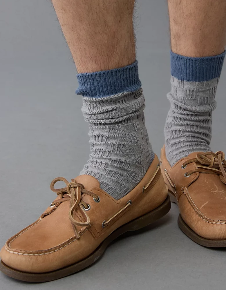Mi-chaussettes en tissu éponge à damier AE