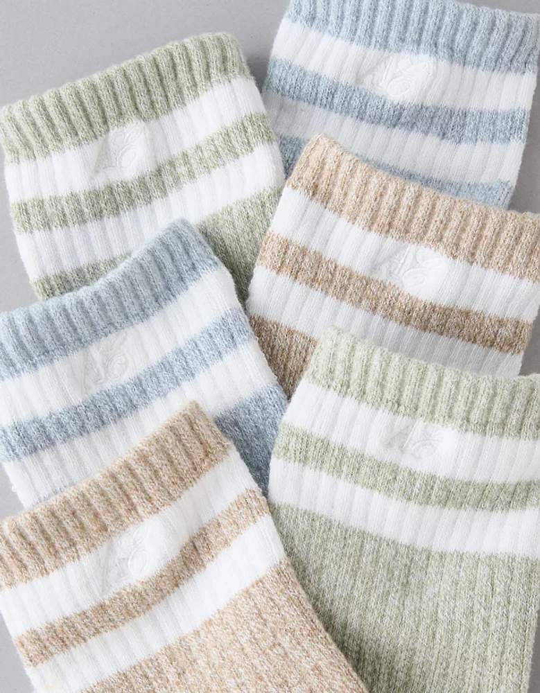 AE Striped Terry Crew Socks 3-Pack