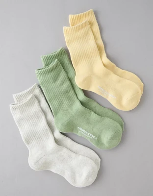 Lot de trois paires de mi-chaussettes en tissu éponge AE