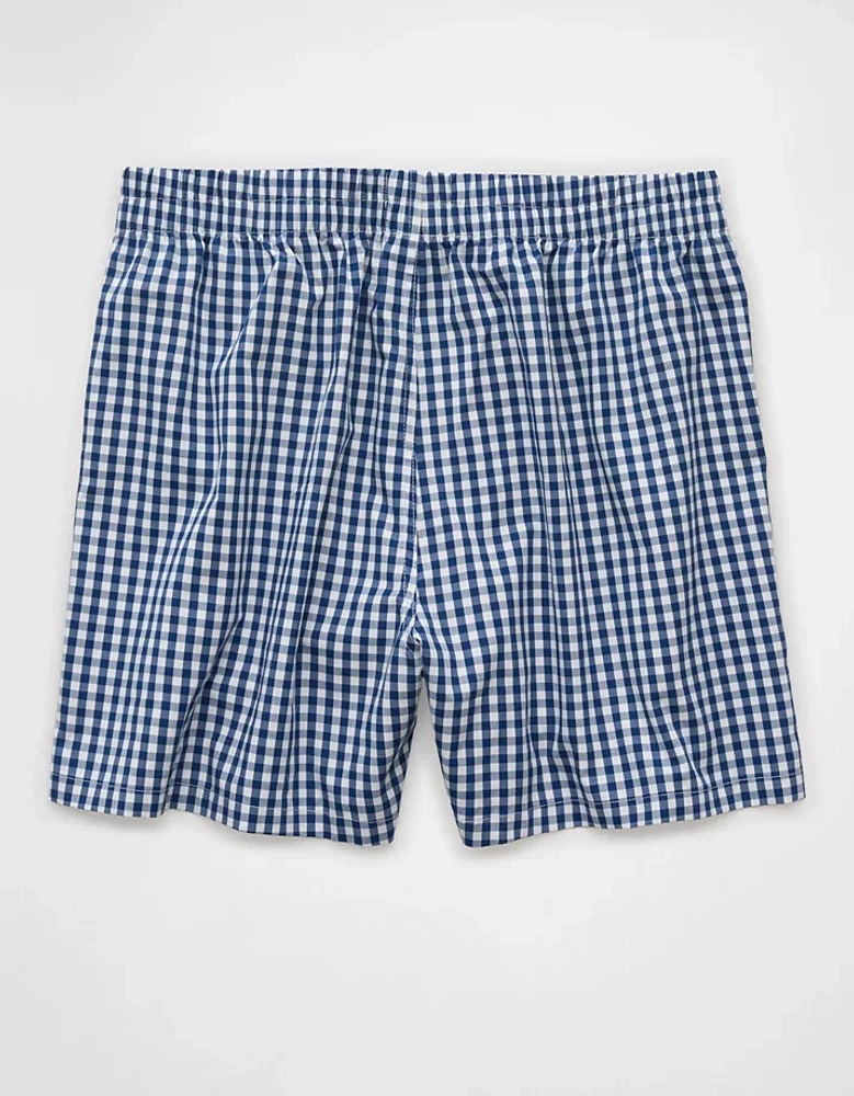 Caleçon boxeur à poche en popeline carreaux pour hommes AEO