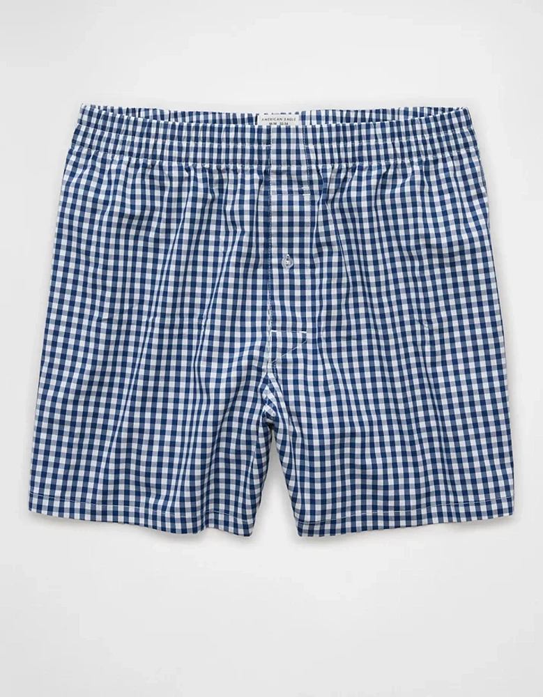 Caleçon boxeur à poche en popeline carreaux pour hommes AEO