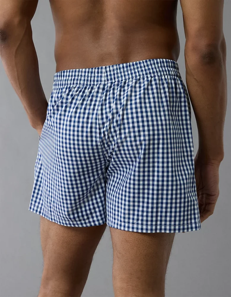 Caleçon boxeur à poche en popeline carreaux pour hommes AEO