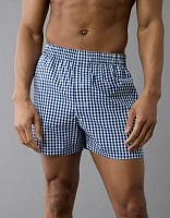 Caleçon boxeur à poche en popeline carreaux pour hommes AEO