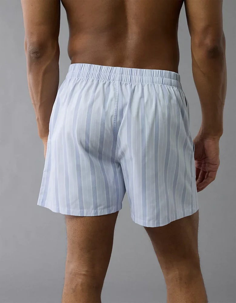 Caleçon boxeur à poche en popeline rayée pour hommes AEO
