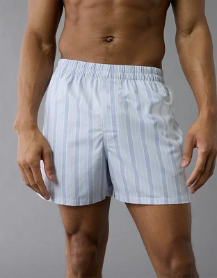 Caleçon boxeur à poche en popeline rayée pour hommes AEO