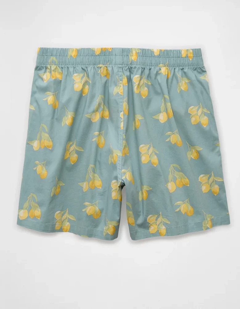 Caleçon boxeur à poche en popeline citrons pour hommes AEO