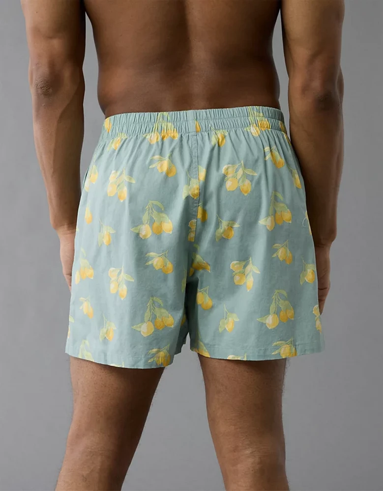 Caleçon boxeur à poche en popeline citrons pour hommes AEO