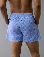 Caleçon boxeur à poche en popeline rayée cœurs pour hommes AEO