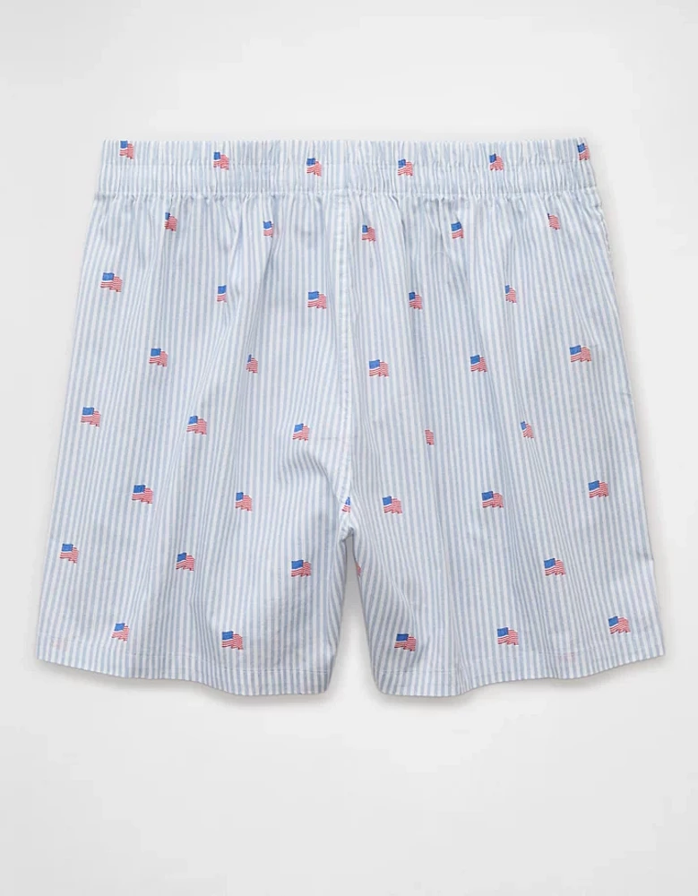 Caleçon boxeur à poche en popeline drapeau américain pour hommes AEO