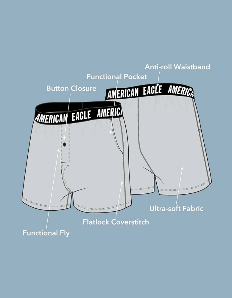 Caleçon boxeur à poche en popeline drapeau américain pour hommes AEO