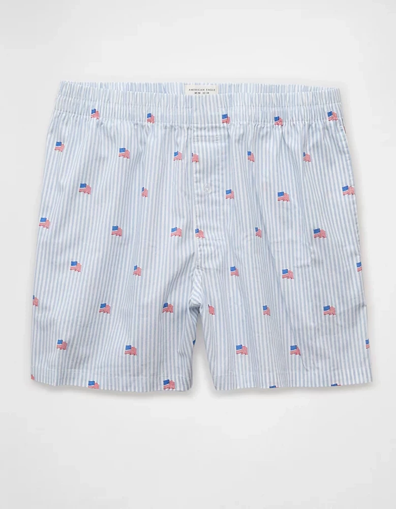 Caleçon boxeur à poche en popeline drapeau américain pour hommes AEO
