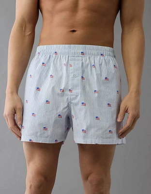 Caleçon boxeur à poche en popeline drapeau américain pour hommes AEO