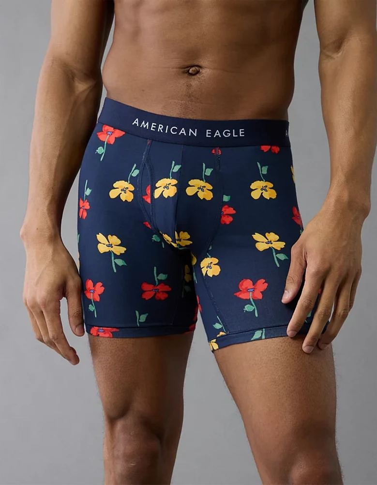 Caleçon boxeur ajusté classique de 6 po motif floral pour hommes AEO