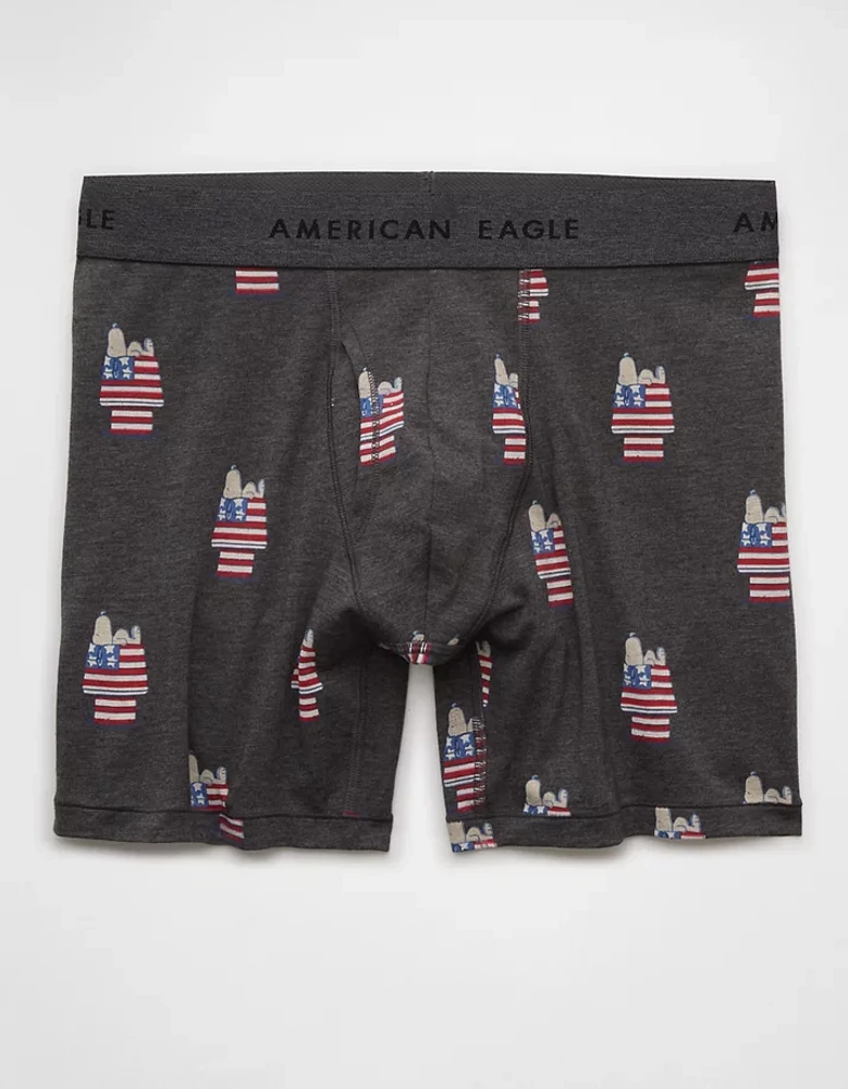Caleçon boxeur ajusté classique de 6 po USA Snoopy pour hommes AEO