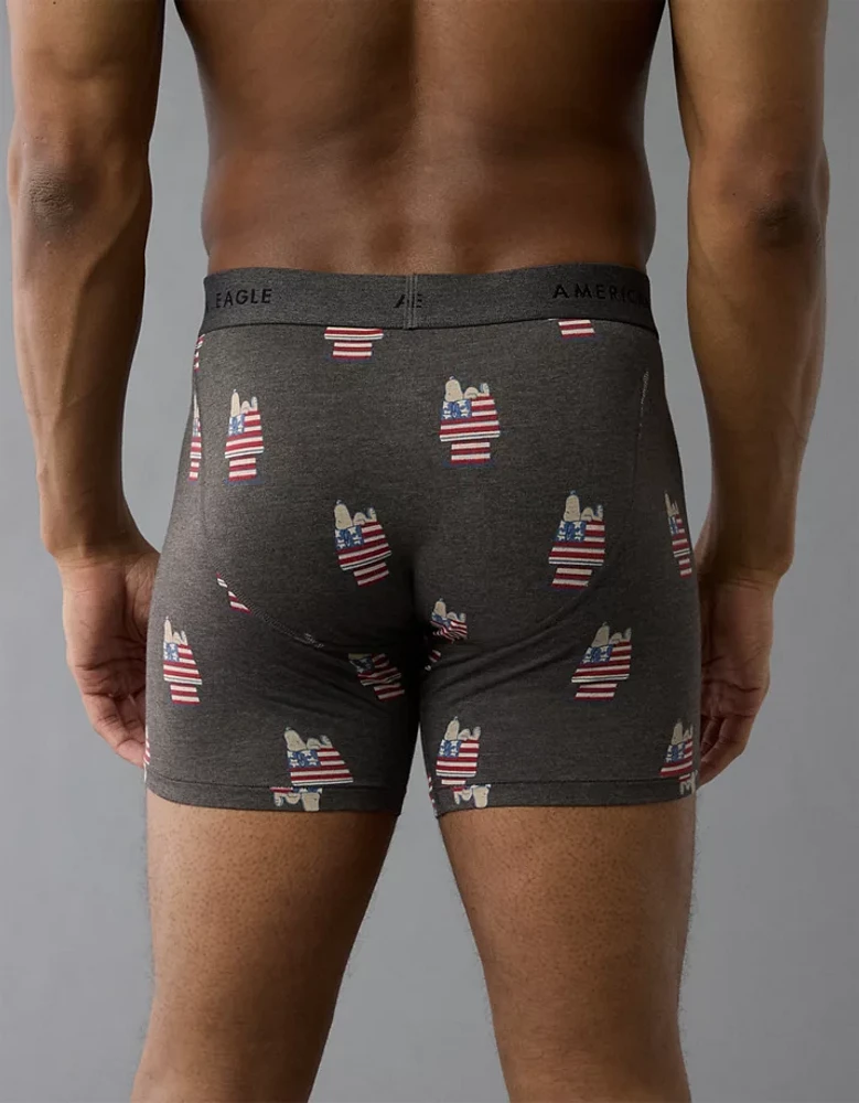 Caleçon boxeur ajusté classique de 6 po USA Snoopy pour hommes AEO
