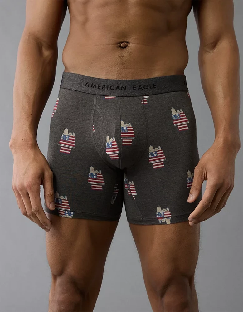 Caleçon boxeur ajusté classique de 6 po USA Snoopy pour hommes AEO