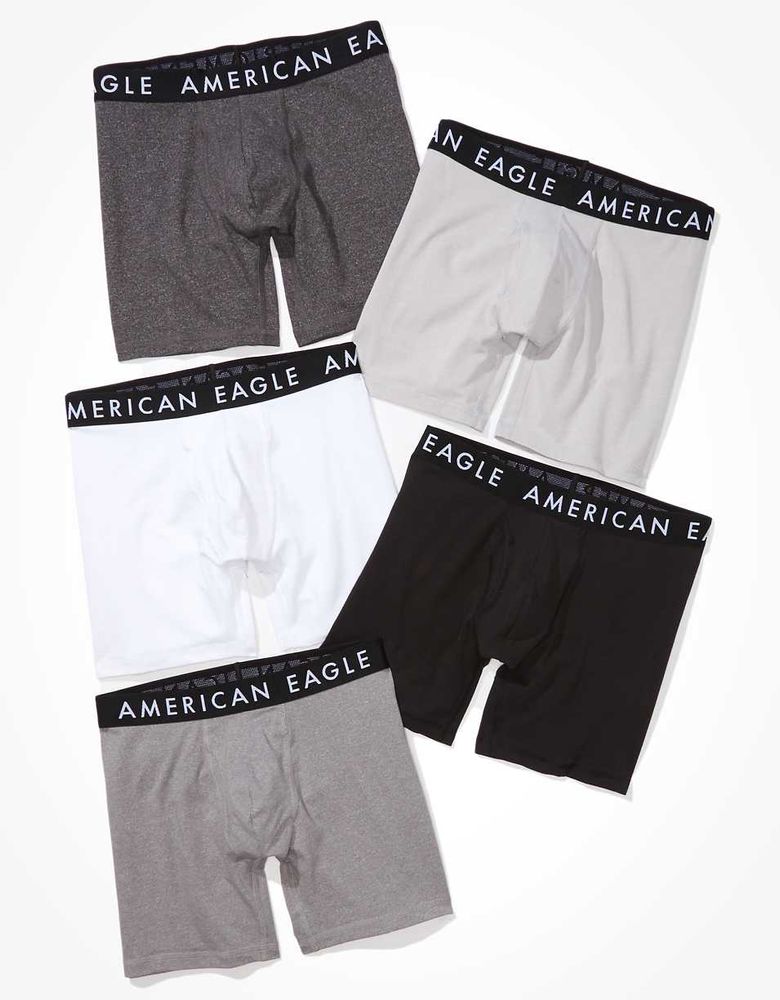 American Eagle 3-Pack AE Men's 6 Boxer Briefs Size MEDIUM Boxer Brief AEO  Underwear (Light Green, Light Blue, Light Gray) at  Men's Clothing  store