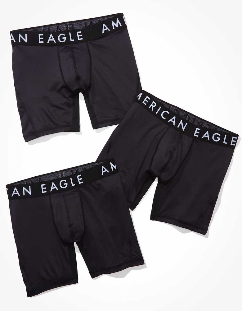 AEO Men's Solid 6" Flex Boxer Brief 3-Pack