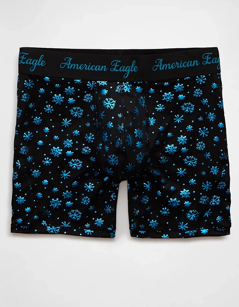 AEO Men's Metallic Snowflake 6" Flex Boxer Brief