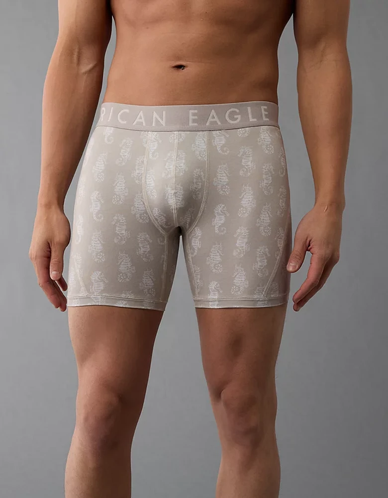 AEO Men's Seahorse Stamp 6" Flex Boxer Brief