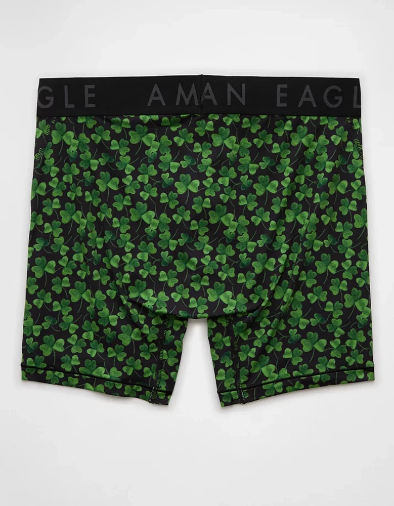 AEO Men's St. Patrick's Day Watercolor Clovers 6" Flex Boxer Brief