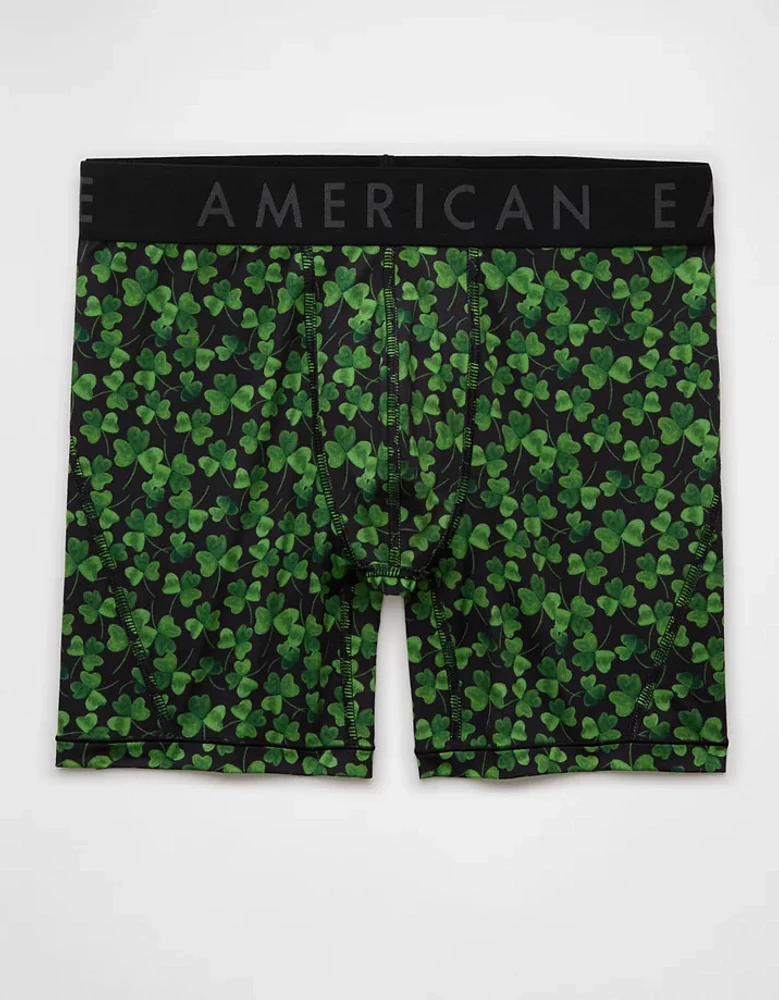 AEO Men's St. Patrick's Day Watercolor Clovers 6" Flex Boxer Brief