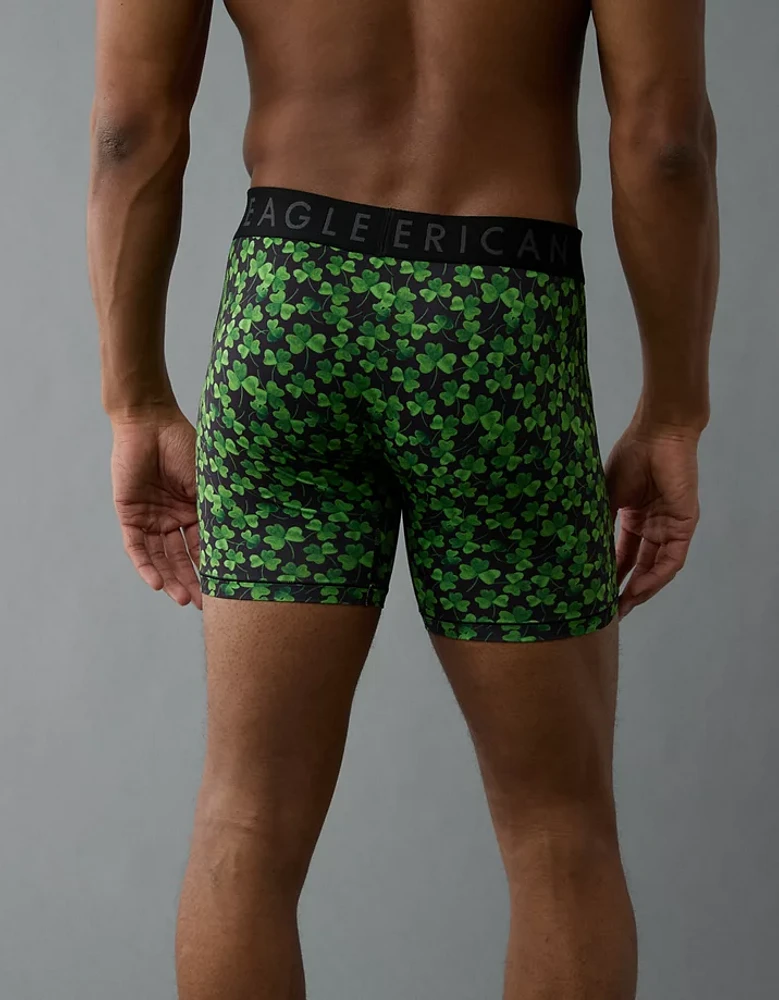 AEO Men's St. Patrick's Day Watercolor Clovers 6" Flex Boxer Brief