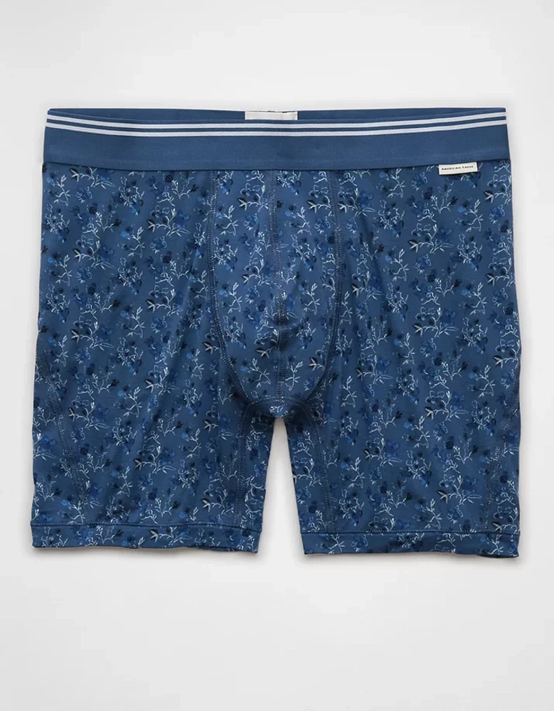 Caleçon boxeur ajusté ultradoux de 6 po motif floral pour hommes AEO