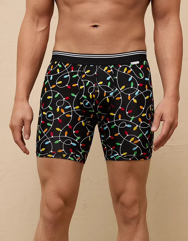 AEO Men's Christmas Lights 6" Ultra Soft Boxer Brief