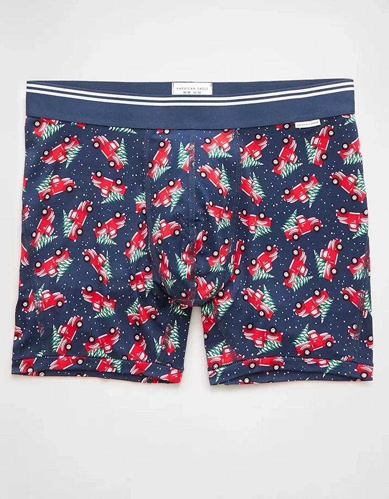 AEO Men's Christmas Trucks 6" Ultra Soft Boxer Brief