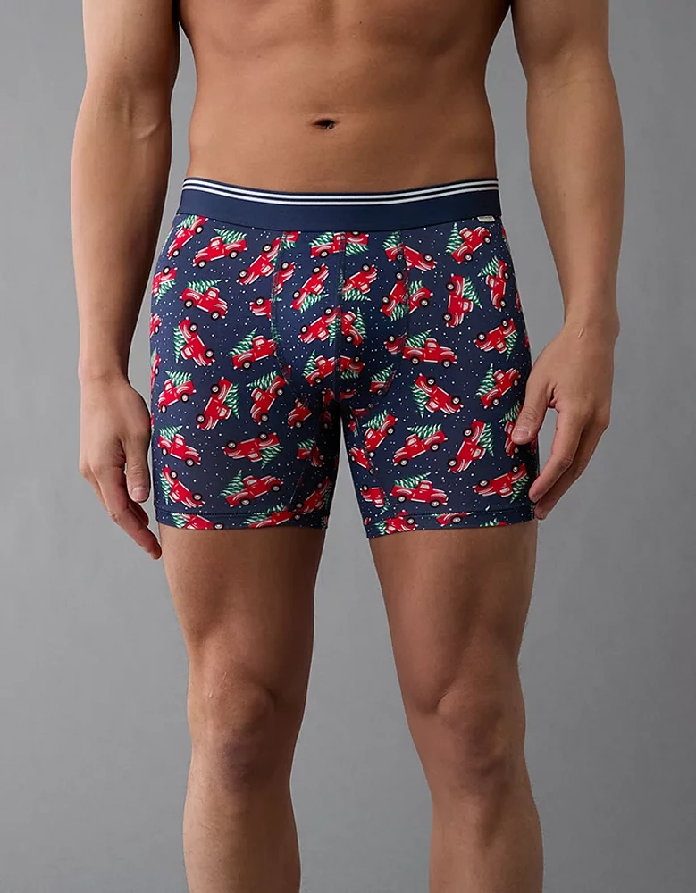 AEO Men's Christmas Trucks 6" Ultra Soft Boxer Brief