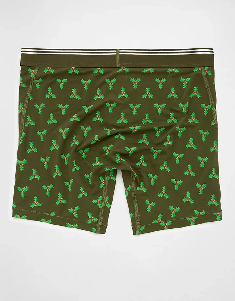 AEO Men's Christmas Holly 6" Ultra Soft Boxer Brief