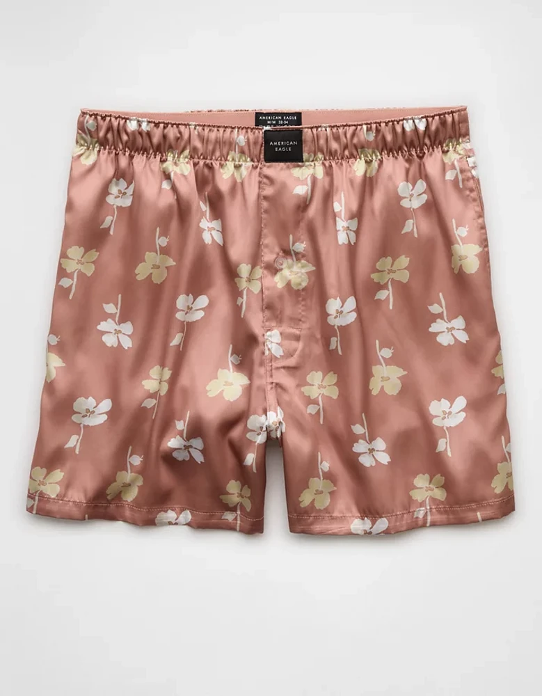 AEO Men's Floral Satin Pocket Boxer Short