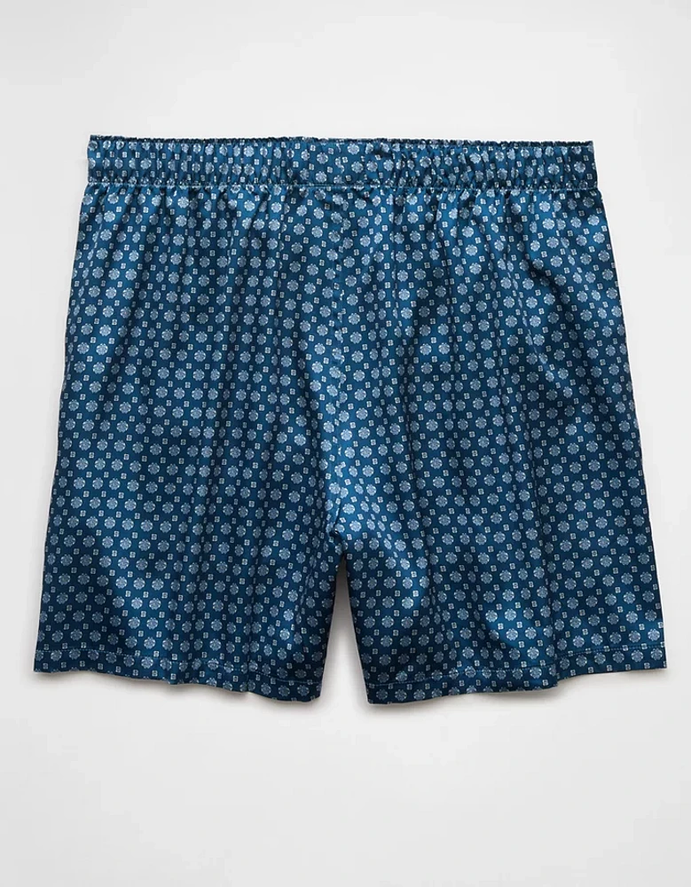 Caleçon boxeur à poche en satin imprimé pour hommes AEO