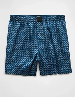 Caleçon boxeur à poche en satin imprimé pour hommes AEO